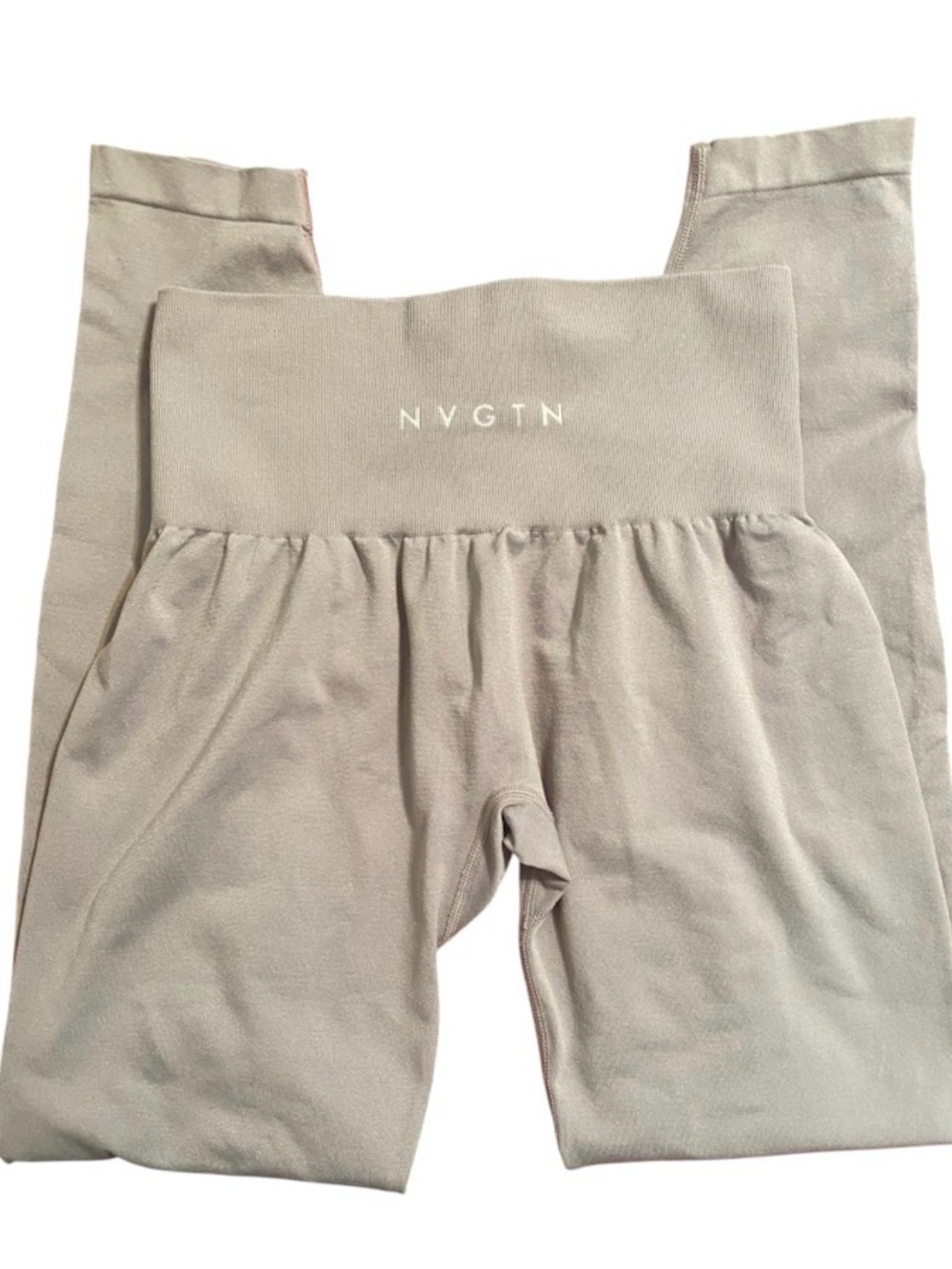 NVGTN High-Waist Leggings — Light Gray size small stretch yoga workout
